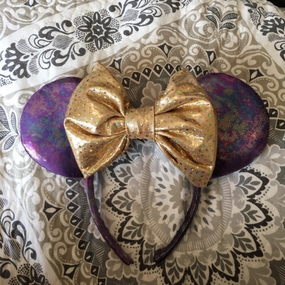 Purple and gold Handmade Mickey Mouse ears